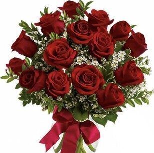 15 red roses with greenery | Flower Delivery Istra