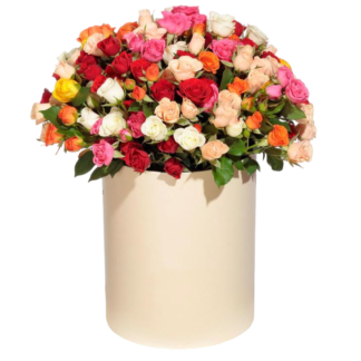 Mixed roses in a hatbox | Flower Delivery Istra